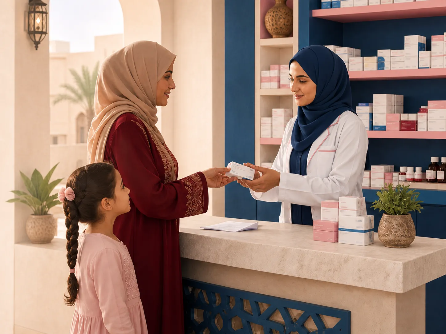 Concept illustration of the pre-launch Freedom Pharmacy in Yemen