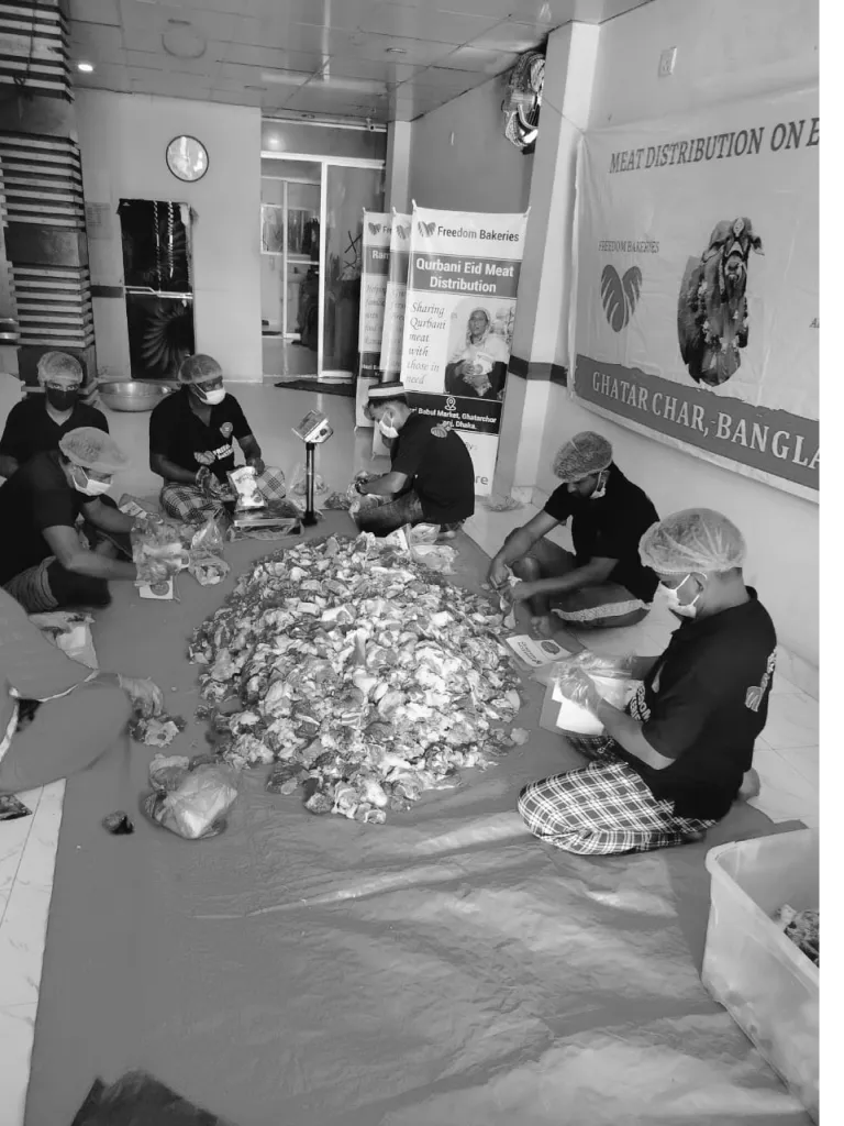 Qurbani Eid meat distribution preparation